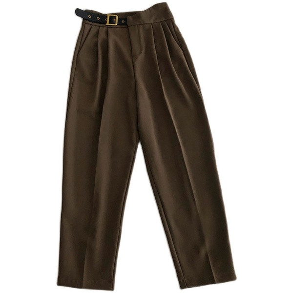 Naiste pikad püksid vöö ja kõrge vöökohaga kolmes värvitoonis