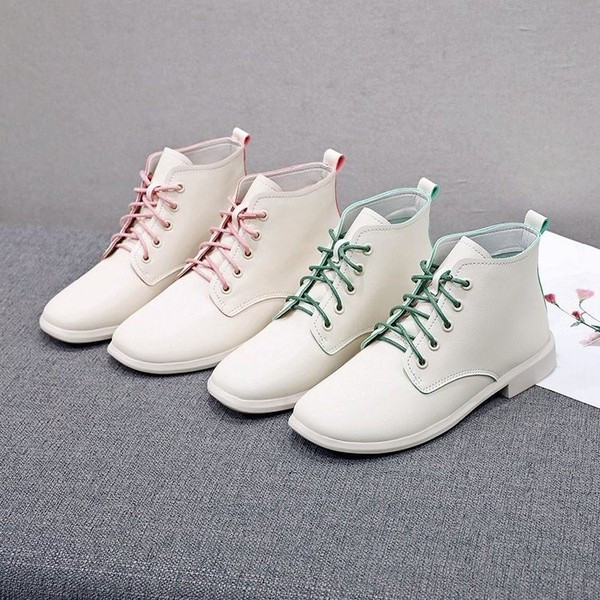 Ženske casual čizme s vezicama u boji