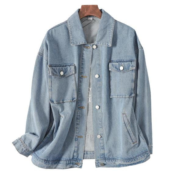 Μοντέρνο τζιν μπουφάν με απλικέ στο πίσω μέρος