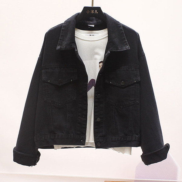 Stiilne naiste teksajakk tikandite ja kivikestega