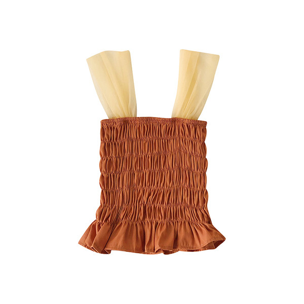 Γυναικείο αμάνικο με τιράντες από τούλι