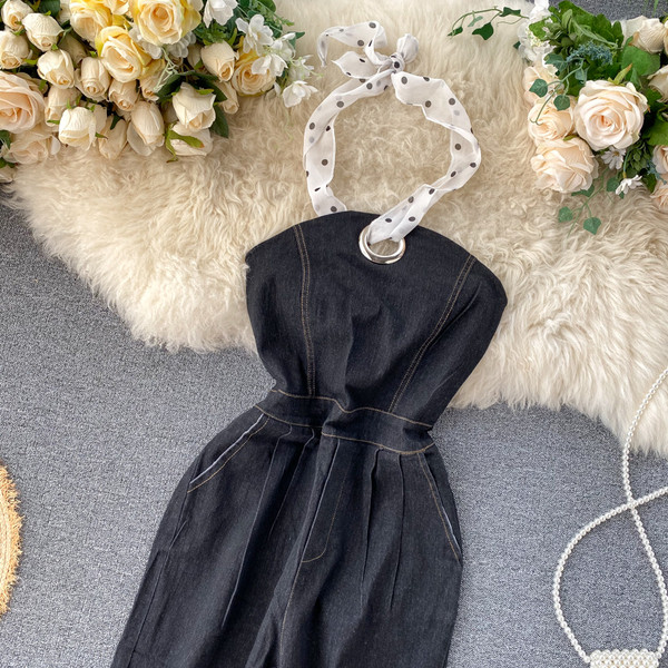 Pikad naiste teksakombinesoonid taskutega - rinnakamat tüüpi