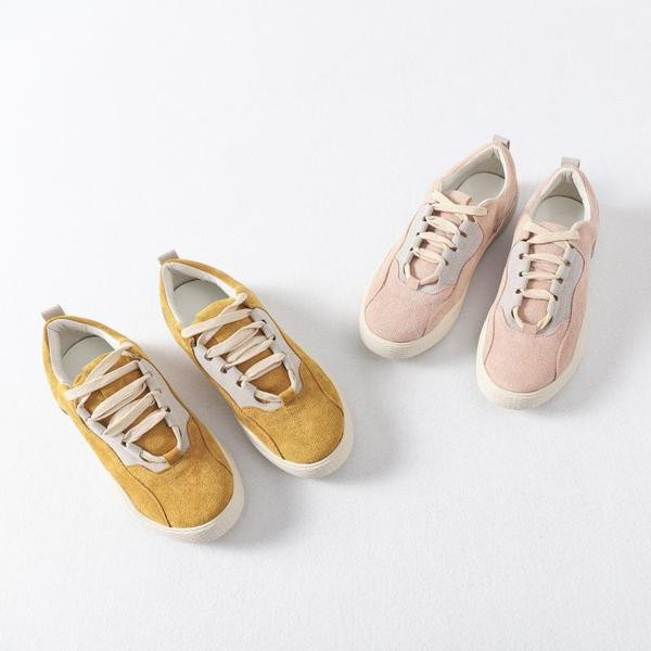 Casual γυναικεία αθλητικά παπούτσια από οικολογικό σουέτ και επίπεδη σόλα