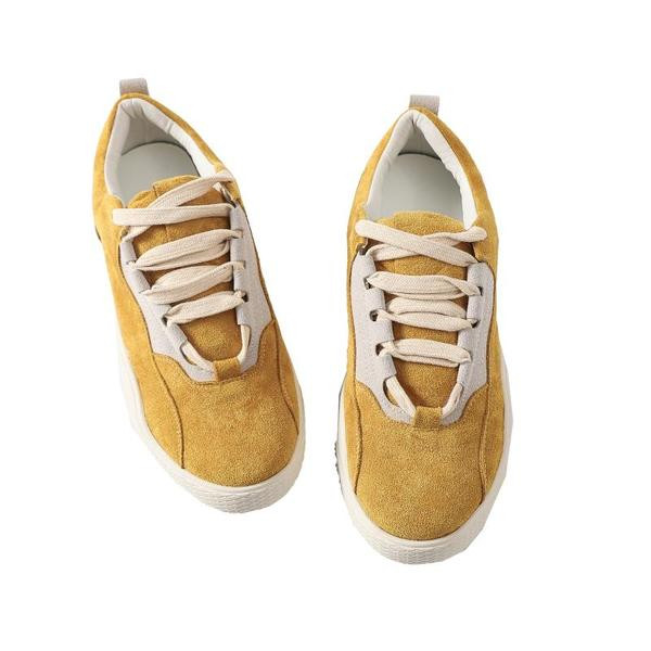 Casual γυναικεία αθλητικά παπούτσια από οικολογικό σουέτ και επίπεδη σόλα