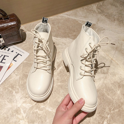 Γυναικείες καθημερινές μπότες με κορδόνια και φερμουάρ