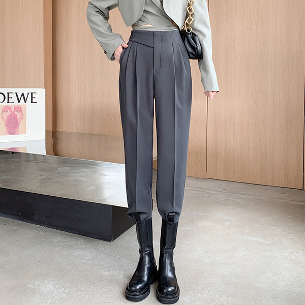 Γυναικείο παντελόνι ίσιο μοντέλο με υψηλή μέση σε διάφορα χρώματα