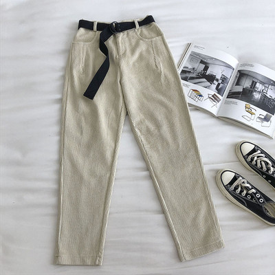 Casual γυναικείο παντελόνι ρετρό στυλ με ζώνη