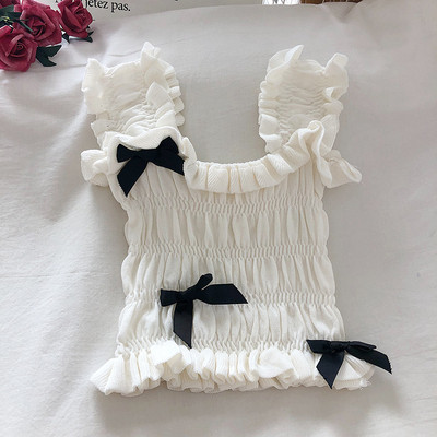 Γυναικείο αμάνικο με μαύρες κορδέλες