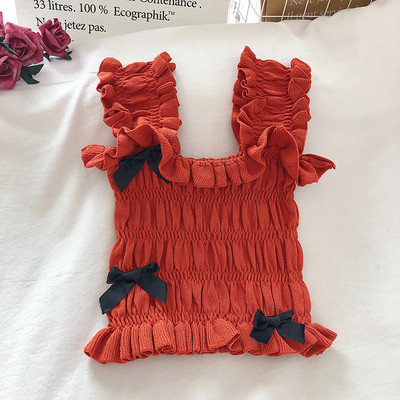 Γυναικείο αμάνικο με μαύρες κορδέλες