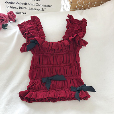 Γυναικείο αμάνικο με μαύρες κορδέλες