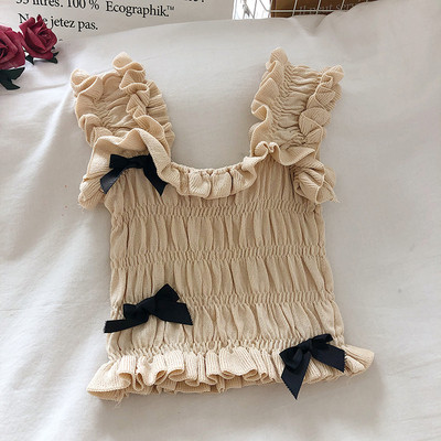 Γυναικείο αμάνικο με μαύρες κορδέλες