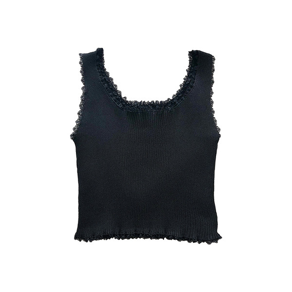 Női felső, széles pántokkal és csipkeelemekkel