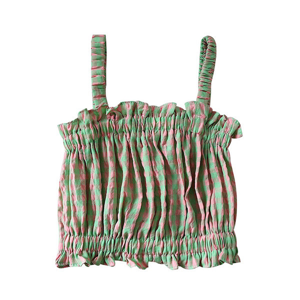 Naiste ruuduline peenikeste rihmadega topp