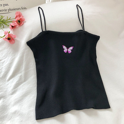 Καθημερινή γυναικεία μπλούζα με κέντημα πεταλούδας