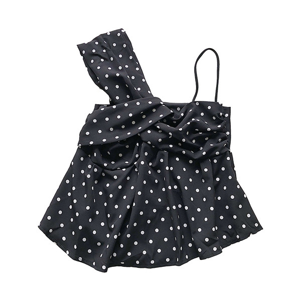 Kivágott, pöttyös női felső