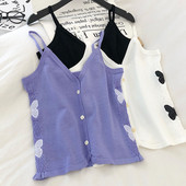 Női felső spitz nyakkivágással és hímzéssel