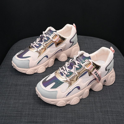 Νέο μοντέλο γυναικεία αθλητικά παπούτσια - με τραχιά σόλα και κορδόνια