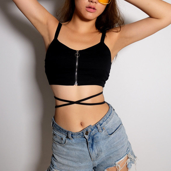 Női modern mellszoba cipzárral és megkötővel