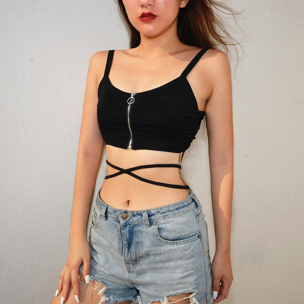 Női modern mellszoba cipzárral és megkötővel