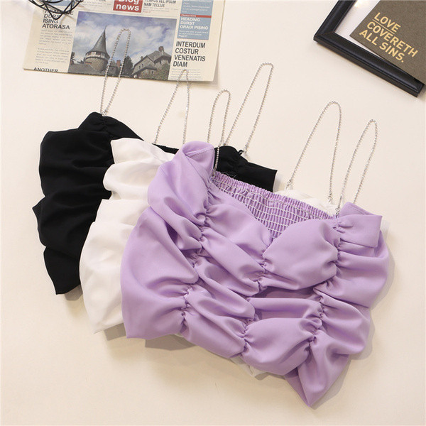 Modern női felső vékony pántokkal és kövekkel