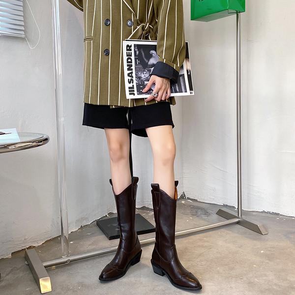 Γυναικείες έκο δερμάτινες μπότες 