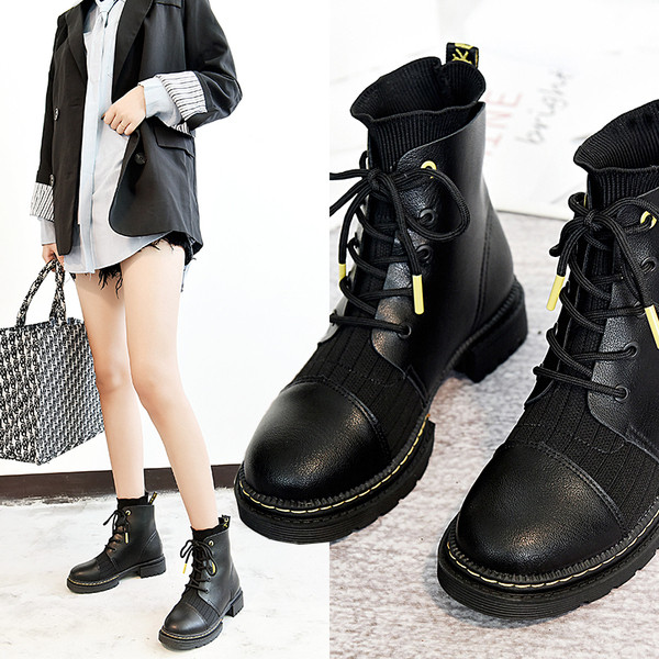 Öko-nahast ja kandilise madala kontsaga moodsad naiste saapad