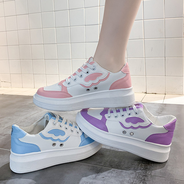 Modern női műbőr tornacipő