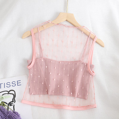 Μοντέρνο γυναικείο αμάνικο κοντό  με λεπτούς ιμάντες και οβάλ λαιμόκοψη