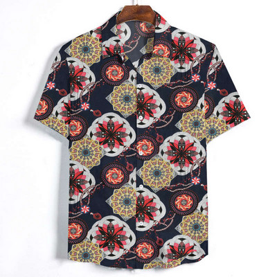 Modern férfi ing rövid ujjal és gombokkal