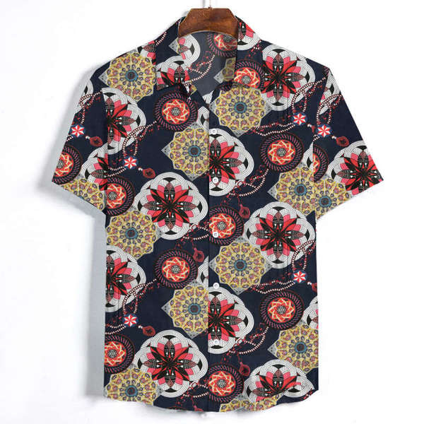 Modern férfi ing rövid ujjal és gombokkal