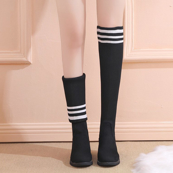 Γυναικείες μπότες κάλτσες με επίπεδη σόλα