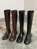 Γυναικείες έκο δερμάτινες μπότες με επίπεδη σόλα