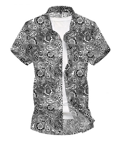 Ανδρικό πουκάμισο με κοντό μανίκι σλιμ μοντέλο