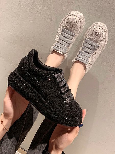 Γυναικεία αθλητικά παπούτσια με διακοσμιτικέ  πέτρες και πλατφόρμα 4 cm