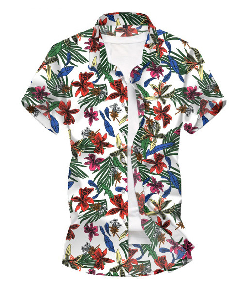 Aktuális férfi ing virágmintás, rövid ujjú