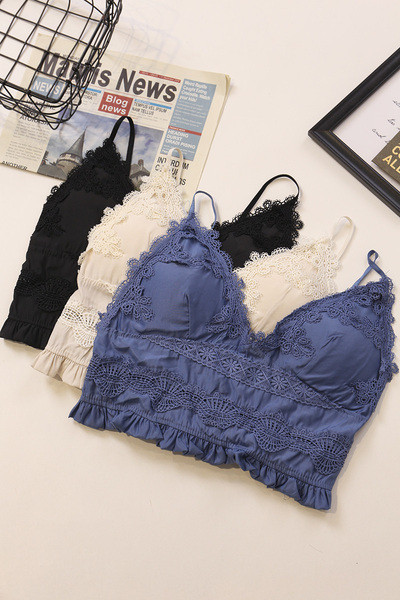 Moodne naiste lühike pitsi ja õhukeste rihmadega topp