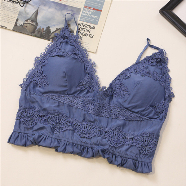 Moodne naiste lühike pitsi ja õhukeste rihmadega topp