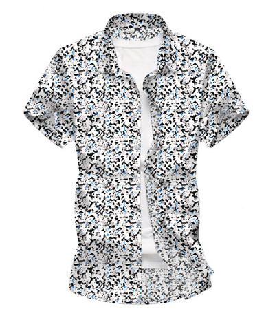 Μοντέρνο ανδρικό πουκάμισο με μοτίβο και κλασικό κολάρο