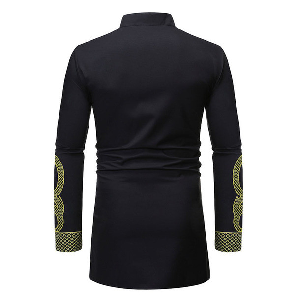 Ανδρικό κομψό πουκάμισο με κεντήματα και μακριά μανίκια