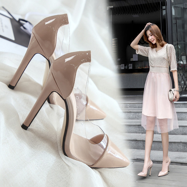 Κομψά γυναικεία ψηλοτάκουνα παπούτσια με σιλικόνη