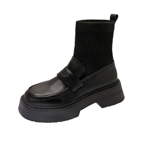 Naiste kaasaegsed saapad ökonahast sokitüüpi musta värvi