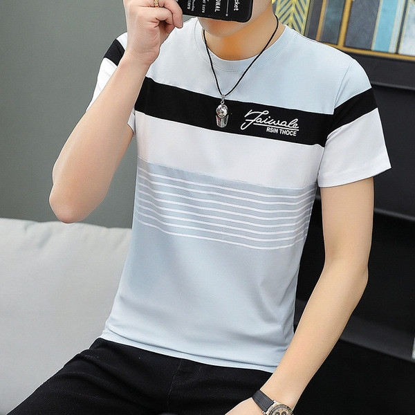 Modern férfi póló felirattal, rövid ujjal