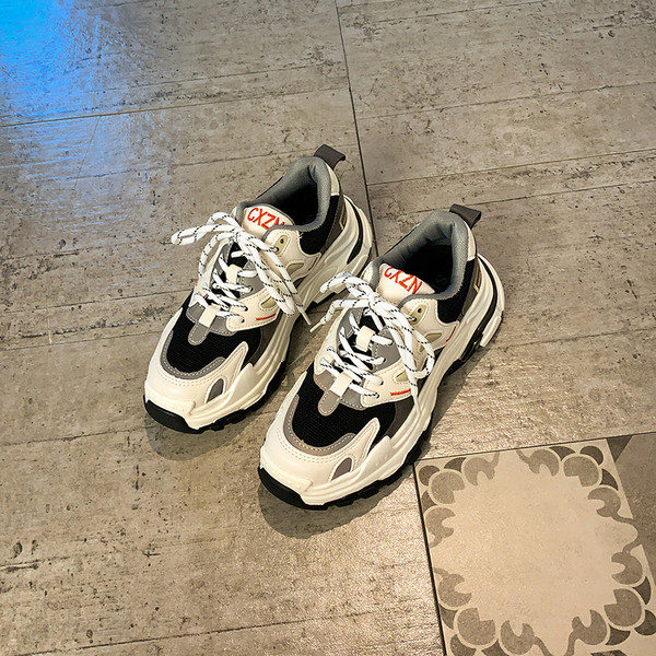 Casual γυναικεία αθλητικά παπούτσια με κορδόνια και πλατφόρμα 7 cm