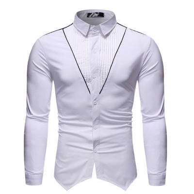 Elegáns férfi ing klasszikus galléros sima modellel