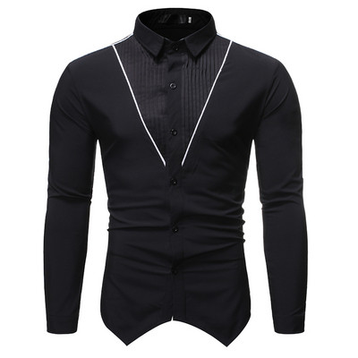 Elegáns férfi ing klasszikus galléros sima modellel