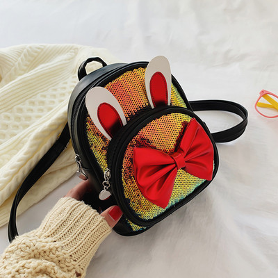 Modern gyerek hátizsák lányoknak flitterekkel és szalaggal