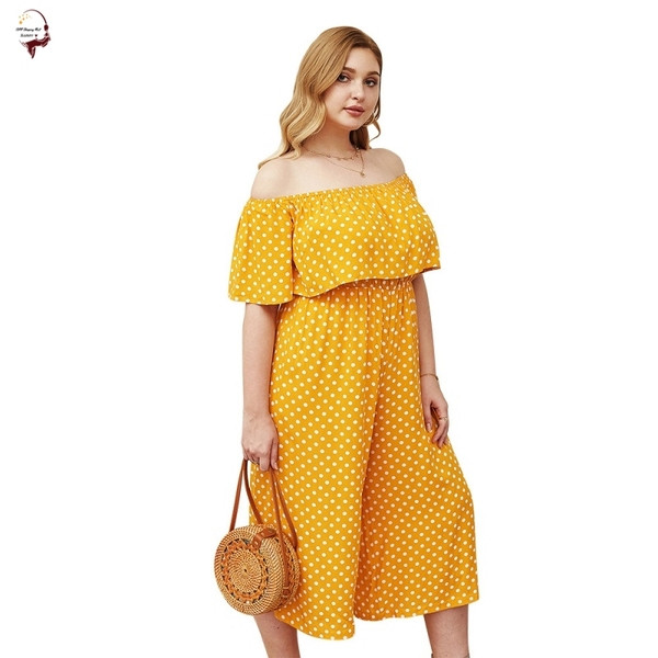 Stilīgs sieviešu kombinezons ar nolaistām piedurknēm dzeltenā krāsā