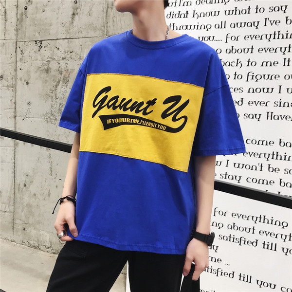 Ανδρικό μπλουζάκι με έγχρωμη εκτύπωση και επιγραφή