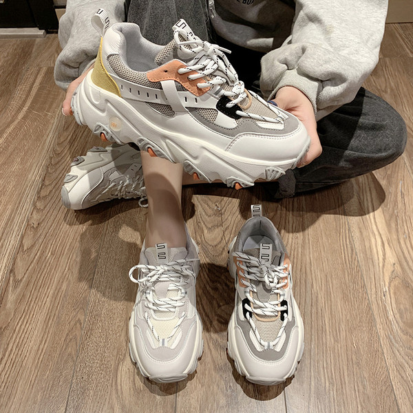 Casual γυναικεία αθλητικά παπούτσια με σόλα πάχους 5 cm