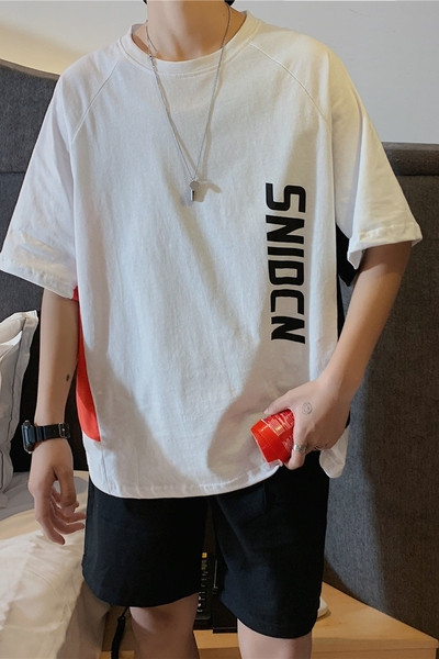 Καλοκαιρινό μπλουζάκι για άντρες με επιγραφές